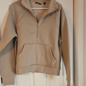 Danskin Beige Half-Zip Pullover Sweatshirt